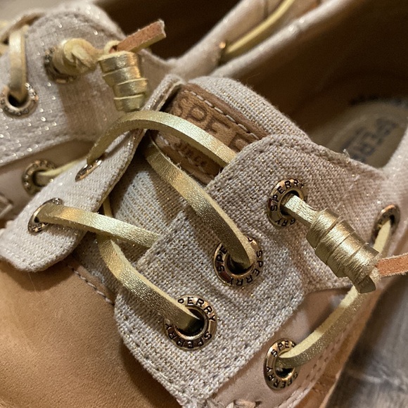 Sperry Top Sider Memory Foam Gold Laced Shoes Women’s 6.5 - Picture 8 of 8